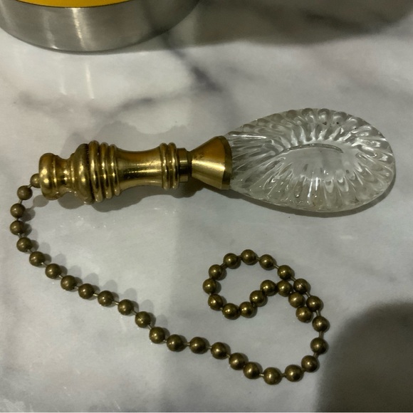Other - Vintage Brass and Glass Ceiling Pull Chain